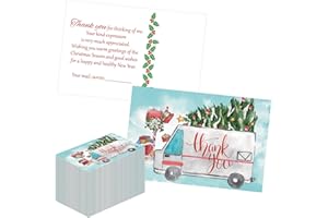 Motipuns 100 Pcs Christmas Mail Carrier Thank You Postcard Letter Carrier Thank You Card 4 x 6 Holiday Christmas Postcard for Postal Greeting Mail Customer Gift (Fresh Style)