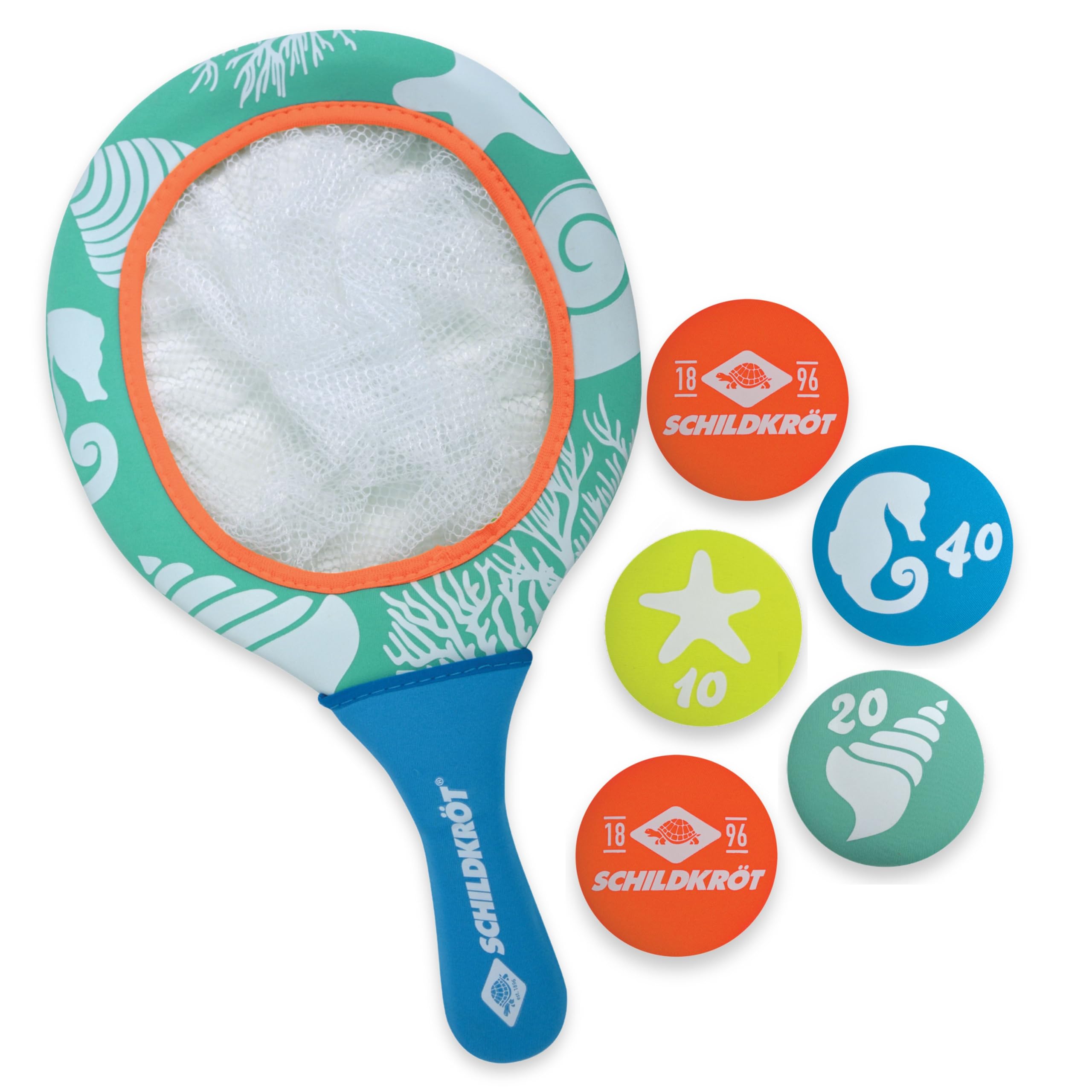 Schildkröt Neoprene Diving Catch Game, Net and 5 Diving Items with Different Colors and Weights, Encourages Reaction Speed Underwater, Fun for Kids, 970298