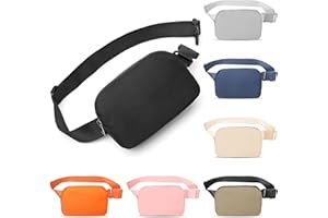Seadamoo Mini Black Fanny Pack Crossbody Bags for Women and Men, Waterproof Belt Bag with Adjustable Strap for Traveling Running Hiking Cycling.