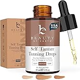 Self Tanning Drops - USA Made with Natural & Organic Ingredients, Medium Face Tanning Drops to Add to Lotion, Moisturizing Bronzing Tanner for Face & Body, Toxin Free Tanner for Fake Tan