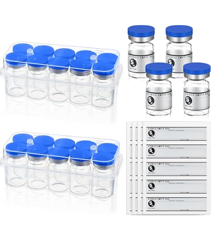 Ks-Tek Sterile Empty Vials 3ml With Self Healing Injection Port And Flip Off Aluminum Cap - 10PCS