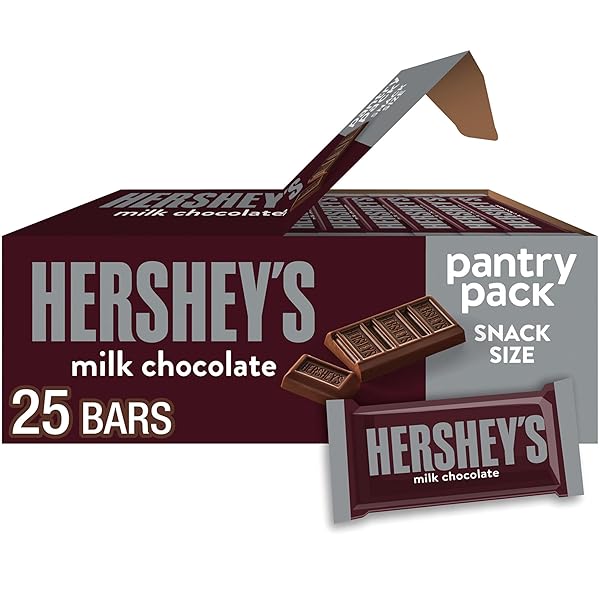 HERSHEY’S MILK CHOCOLATE SNACK SIZE, CANDY BARS, 11.25 OZ (25 PIECES)