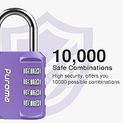 Puroma 4 Pack Combination Lock Multicolor for
