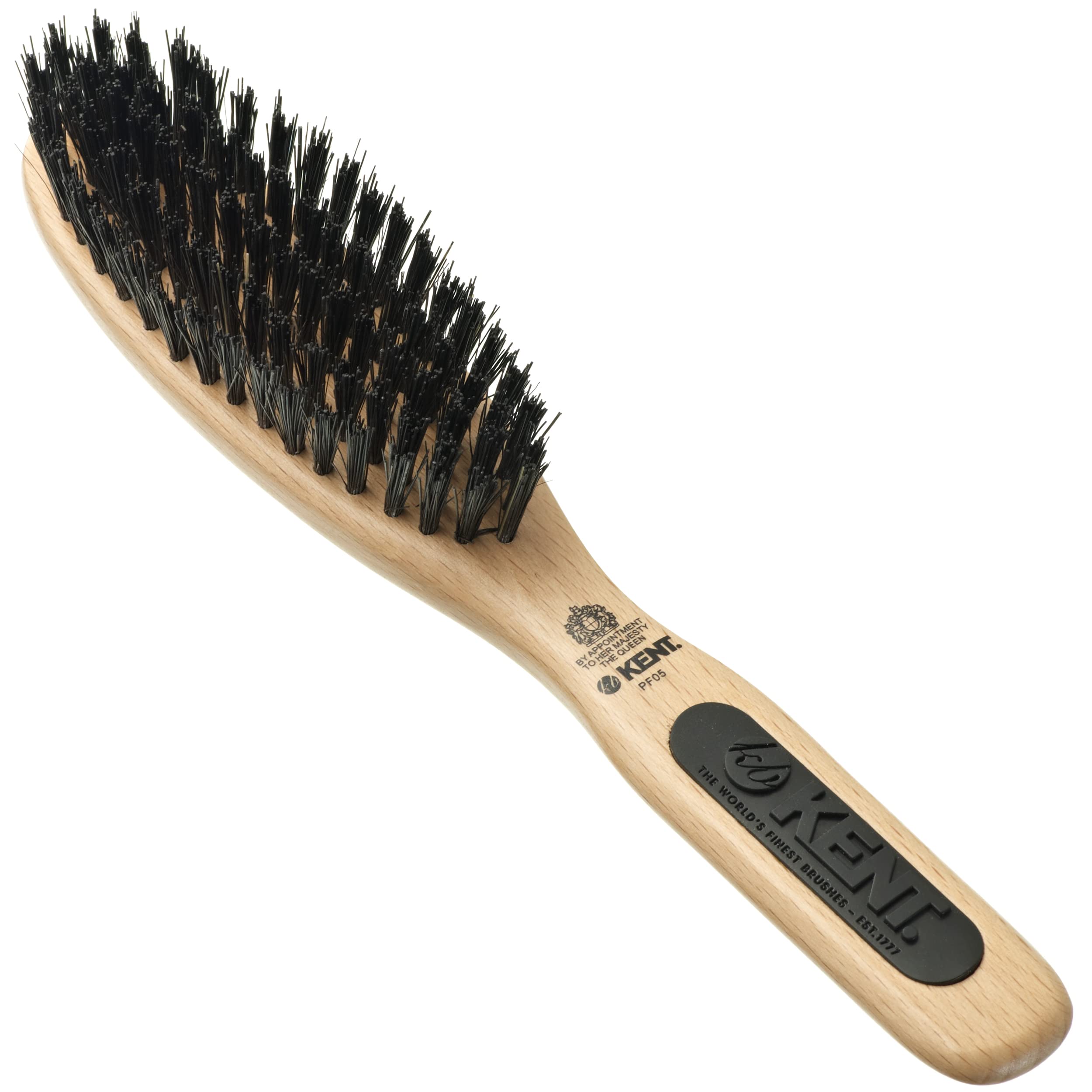 Kent PF05 Perfect For Smoothing Hairbrush - Narrow Oval Bristle & Nylon Brush for Short to Medium Length Hair