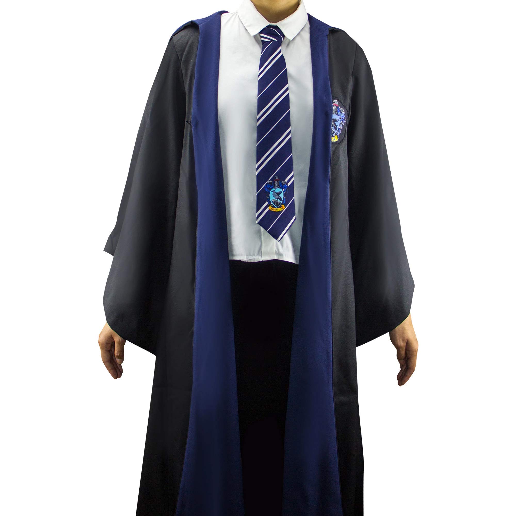 Cinereplicas Harry Potter Robe - Authentic Official Tailored Wizard Robes Cloak - Adults and Kids Size - Black & Blue - XL