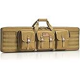 GENILU 36" 42" 48" Soft Rifle Case Rifle Bag, Double Gun Bag Gun Case Rifle Backpack with Backpack Strap and Lockable Zipper for Outdoor Shooting Hunting Firearm Storage and Transportation