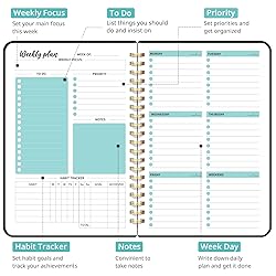 Undated Weekly Planner, Weekly To Do List Notebook