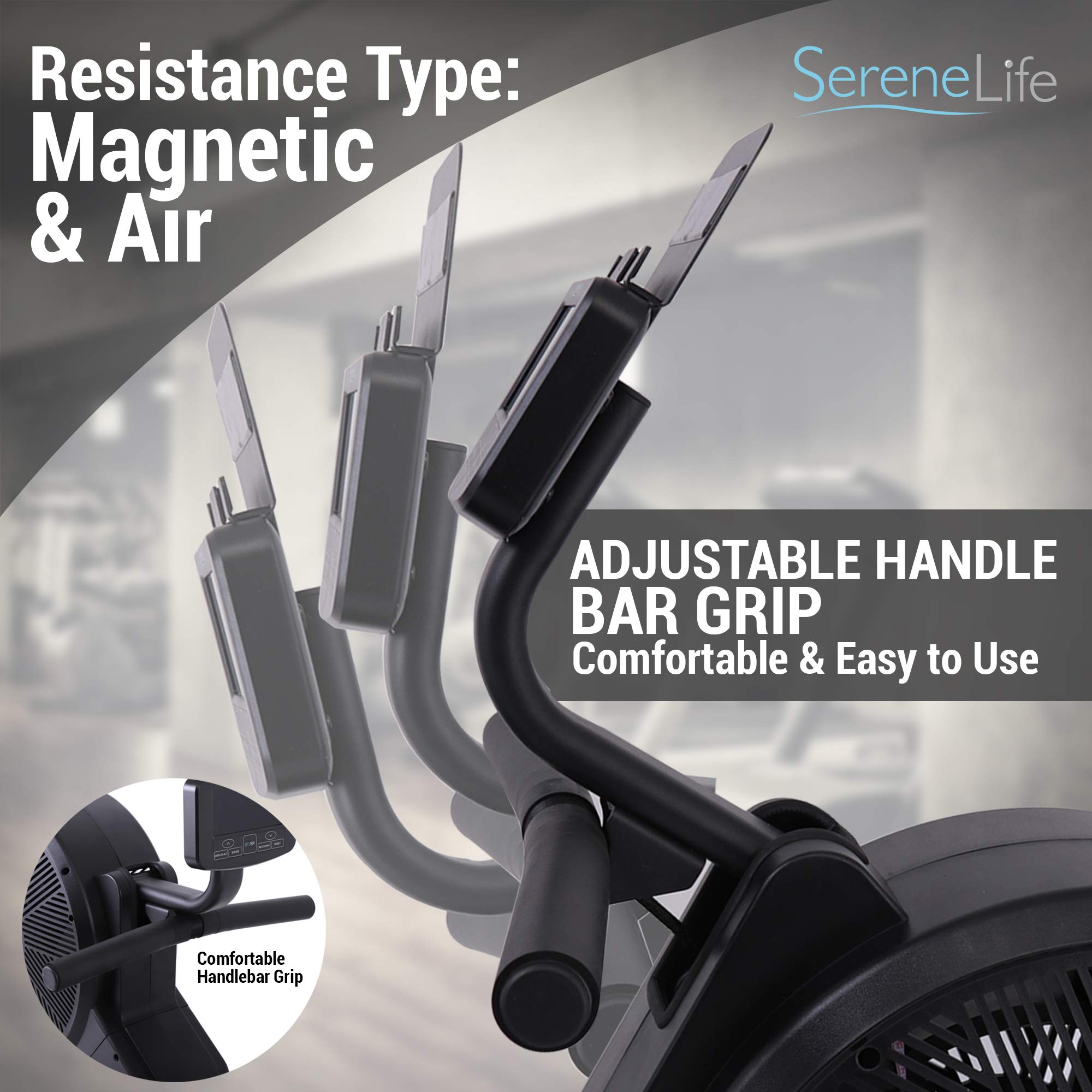 SereneLife Smart Rowing MachineHome Rowing Machine with Smartphone