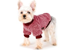 YIKEYO Dog Sweater - Dog Sweaters for Small Dogs - Dog Winter Clothes - Fleece Dog Sweater- xs Dog Sweater - Pet Doggie Sweaters for Small Dogs (XS, Red)