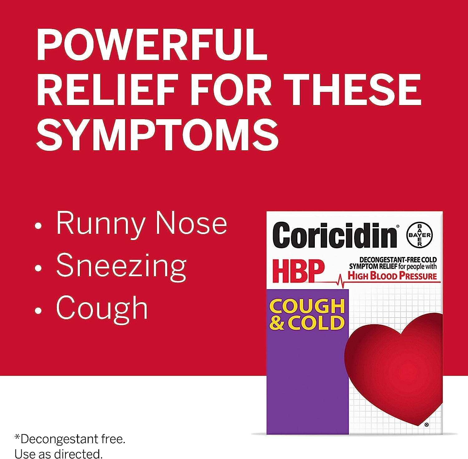 Coricidin HBP Antihistamine Cough & Cold Suppressant Tablets, 16 Tablets (Pack of 5)