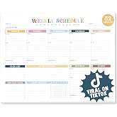 BLOOMOST Weekly To Do List Notepad, Rainbow Boho 52-Week Undated Planner | 8.5"x11" - Large Weekly Desk Pad for Work, School &amp; Home, Simple Productivity Organizer for Women &amp; Men with 52 Sheets