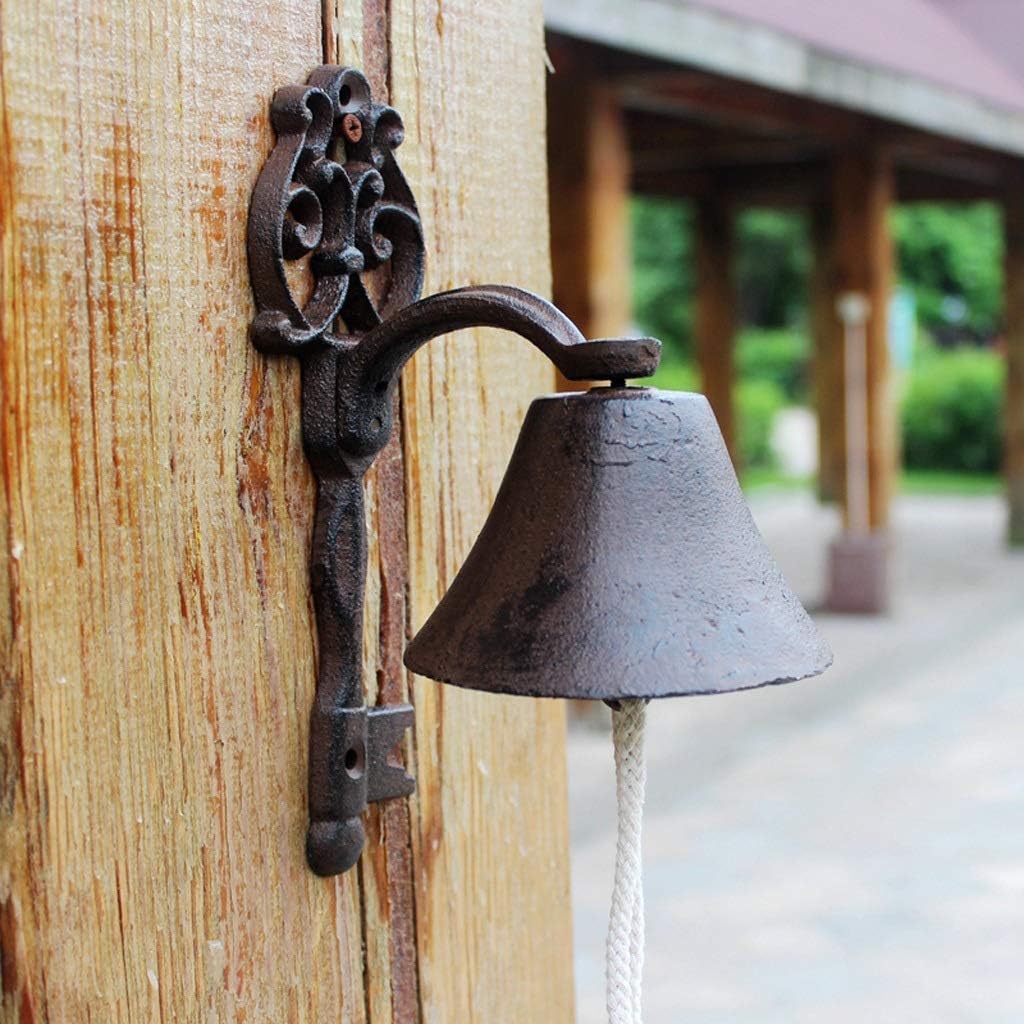 LLichao000 Nostalgic Key doorbell Garden Courtyard Crafts Iron Hand Bell Home Accessories 10x14.5x20.7cm Cast Iron doorbell