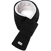 Doyesiee Kids Scarf for Girls Boys, Winter Long Fleece Lining Scarves Knitted Cross Tie Neck Warmer for Cold Weather