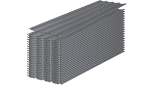 Jaxilyn Metal Roof Panels 25 Pcs Galvanized Steel Roofing Panels with Screw Resistant,Versatile and Durable Suitable for Garages,Sheds, Stables and Mobile Homes Gray 176.5 sq.ft
