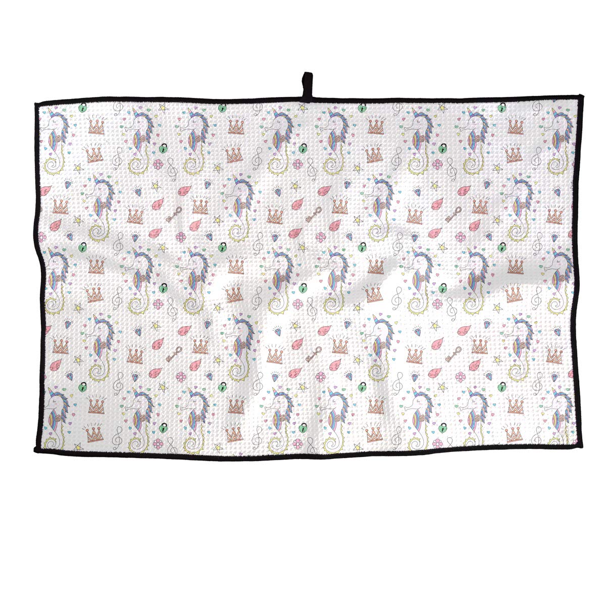 Ancharpin Cute Unicorn Seahorse Unisex Soft Waffle Towel Microfiber Cooling Casual Portable Golf Towel Sports Towel 38X60cm