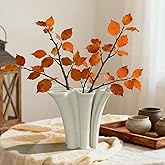 White Ceramic Vase for Home Decor, Boho Artistic Irregular Shape Decorative Vase, Unique Modern Accent for Living Room Bedroom or Entryway