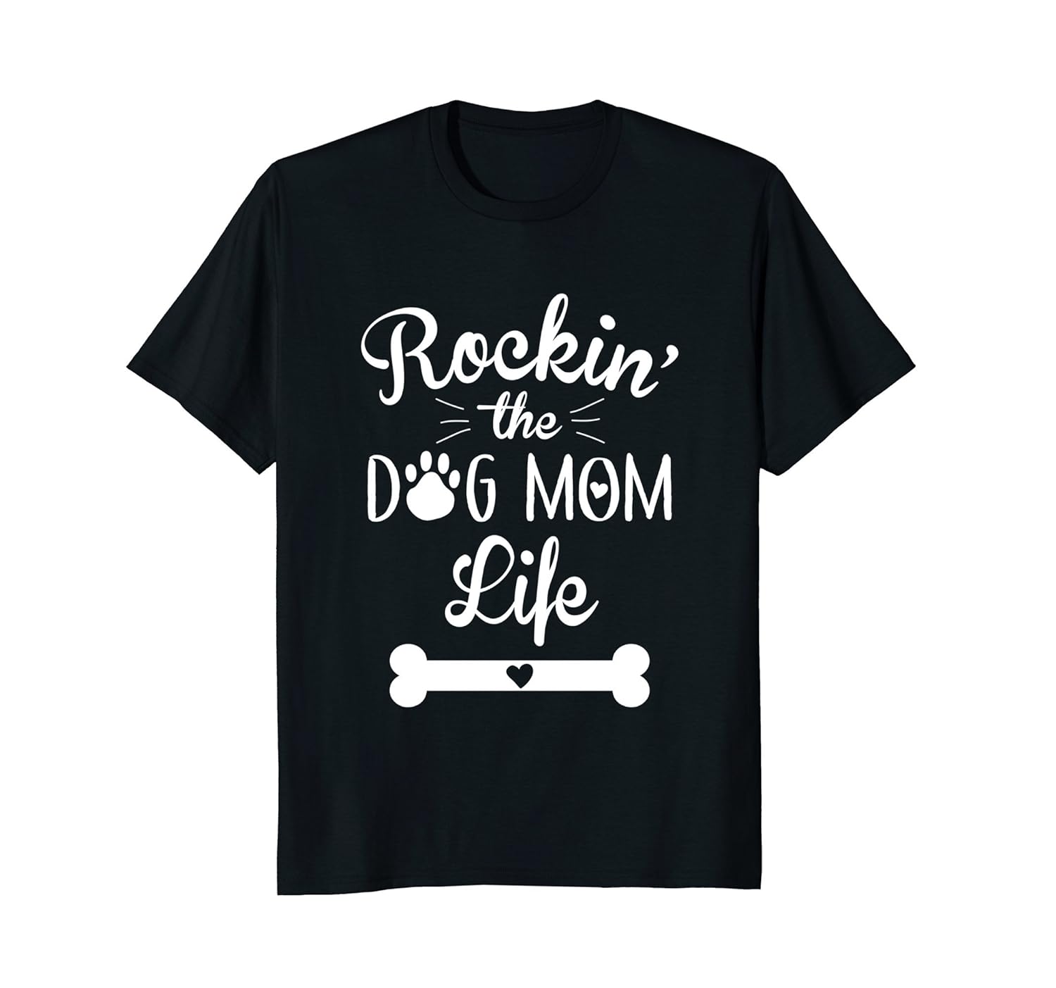 Funny Rockin the DOG MOMS Life T-Shirt family-Rose