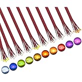 DiCUNO 100pcs Pre-Wired SMD 0805 Light Emitting Diodes, Pre-soldered Micro LED for DIY, Science Projects, Wire Length 16cm (6.3"), Red/Yellow/Green/Blue/UV/Pink/Orange/White/Chartreuse/Warm White