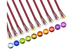 DiCUNO 100pcs Pre-Wired SMD 0805 Light Emitting Diodes, Pre-soldered Micro LED for DIY, Science Projects, Wire Length 16cm (6.3"), Red/Yellow/Green/Blue/UV/Pink/Orange/White/Chartreuse/Warm White