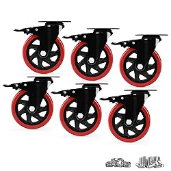 Caster Wheels, Heavy Duty 5 Inch Casters Set of