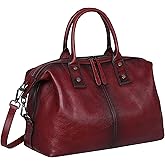 Iswee Genuine Leather Satchel Tote Bag Top Handle Handbag Designer Shoulder Bag Large Capacity Cross Body Bag