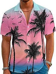 Hawaiian Shirts for Men Summer Beach Casual Short