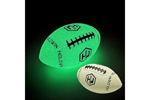 HW HOLOWIN Holographic Luminous Light Up Reflective Football for Night Games & Training, Glowing in The Dark, Great American Football Toy Gifts for Boys, Kids, Men