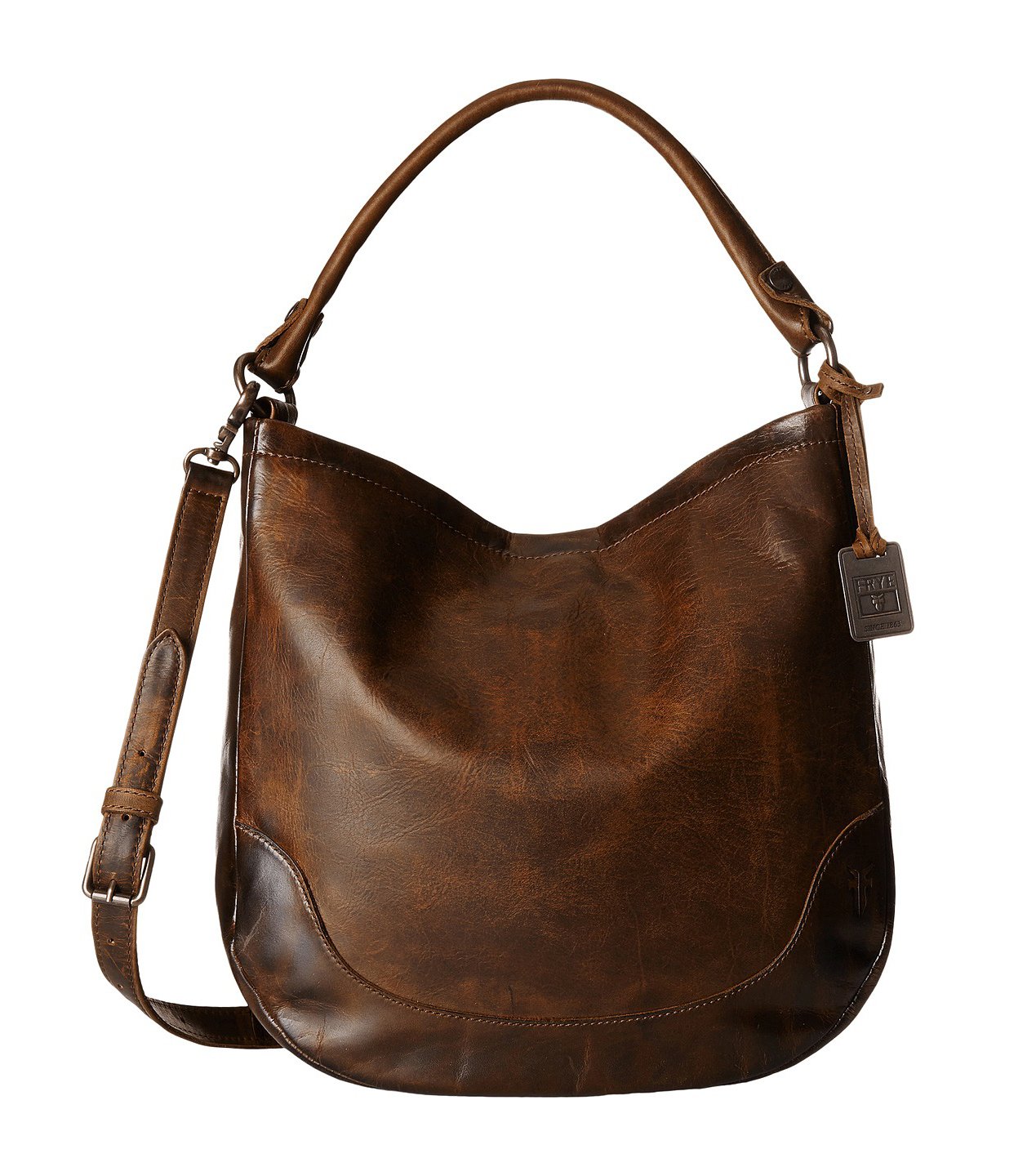 Photo 1 of Frye New Women's Melissa Hobo Bag Dk Brown Pull up Leather One Size