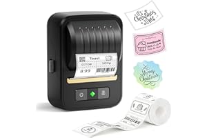 NADAIIN Label Maker Machine with Tape, Bluetooth Label Makers, Portable Thermal Label Printer Easy to Use for Small Business, Home, Office, School, Barcode, Address, Sticker Printer for Phone
