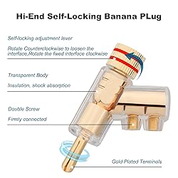 Monosaudio Locking Banana Plugs 8Pcs 45 Degree