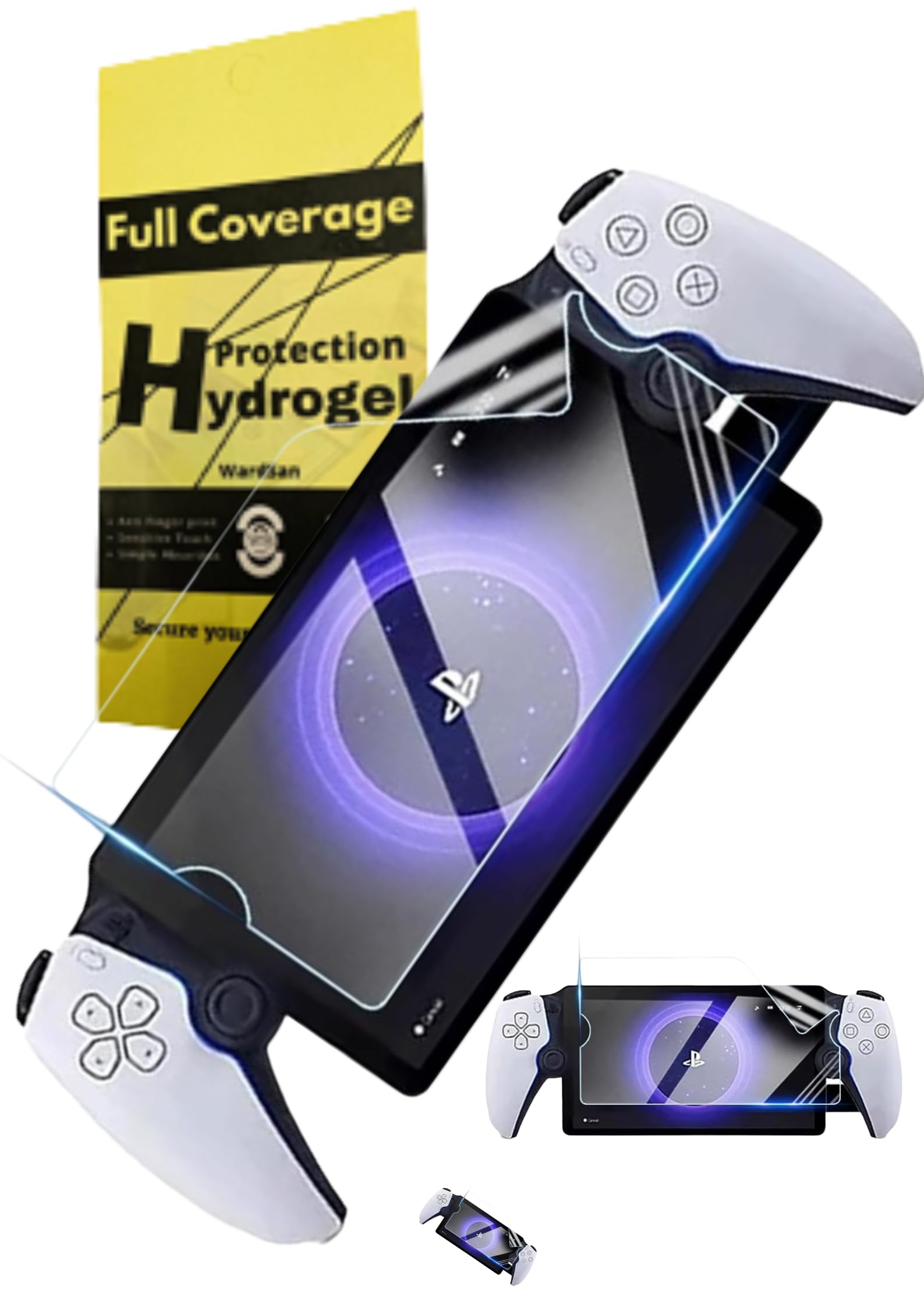 WardSan [2 Pieces for Sony Playstation PS5 Portal - Full 3D Hydrogel Screen Protector Films | Shockproof | Compatible TPU Case | Soft TPU Protective Film | Better Than Tempered Glass