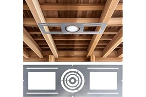 YEEJINHONG 48 Pack New Construction Mounting Plate with Symmetric Round Hole - 3/4/6 Inch LED Recessed Lighting Kits Wafer LED Lights,26" Length, Shallow Recessed Light Housing (Symmetric 3-4-6, 48 Pack)