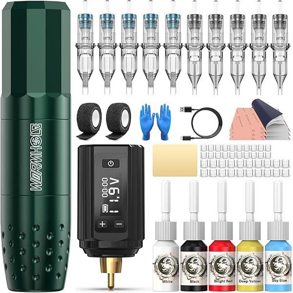 Pen　tattoo machine set　刺青 Amazon.com: Tattoo Kit，POSEIDON Tattoo Pen Kit Rotary