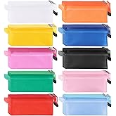 JM-capricorns 36pcs 9 x 4-1/2 inches Waterproof Plastic Double Layer Zipper File Bags Invoice pouches Bill Bag Pencil Pouch Pen Bag (8 Color)