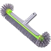 Sepetrel Pool Brush Head for Cleaning Walls,Heavy Duty Inground/Above Ground Swimming Pool Round Scrub Brushes with Premium Strong Bristle & Reinforced Aluminium Back,Grey