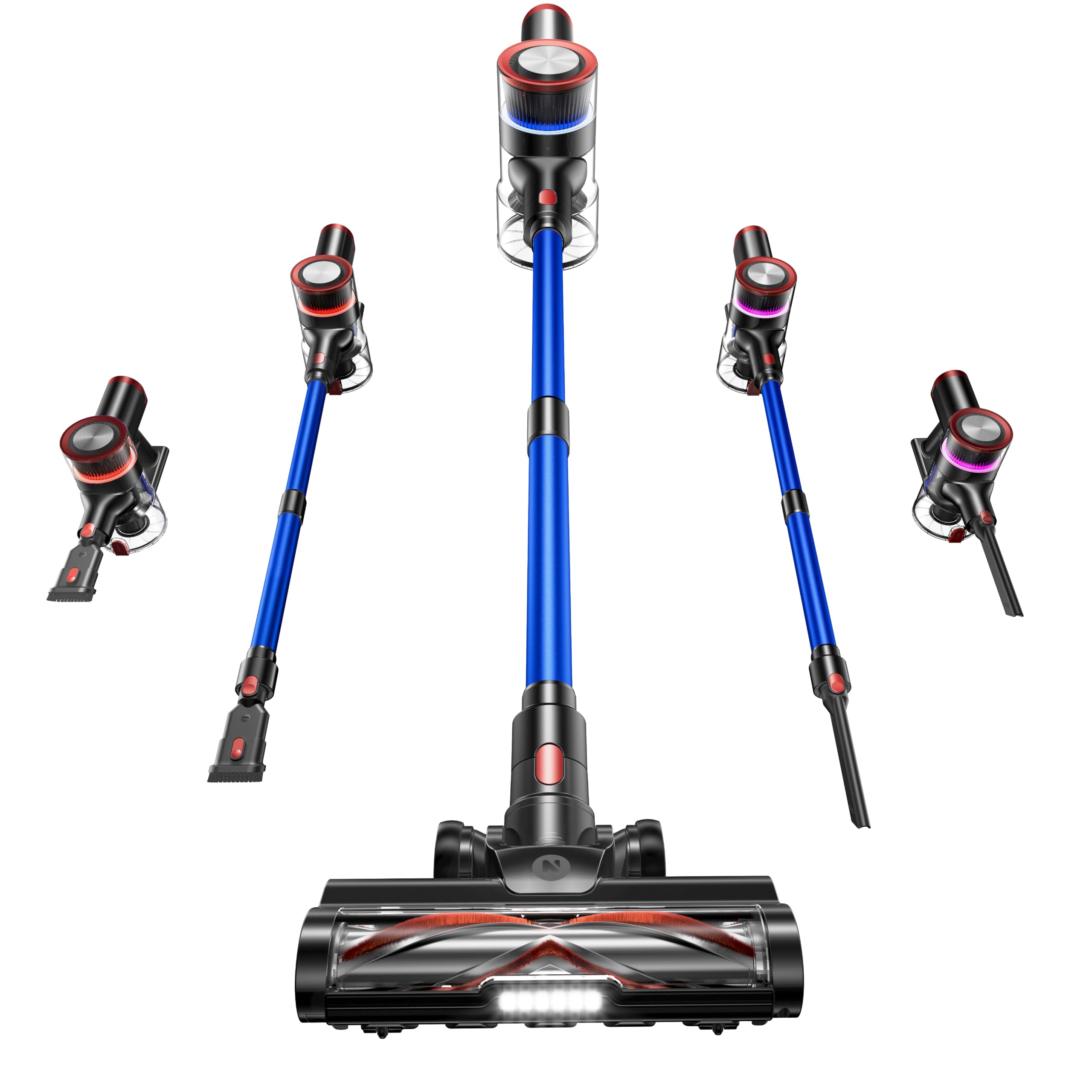 NADALY Cordless Vacuum Cleaner, 550W 45Kpa 65Mins Vacuum Cleaners for Home, Stick Vacuum with LED Display, Anti-Tangle, Self-Standing, 8-in-1 Lightweight Vacuum for Hardwood Floor/Carpet/Pet Hair