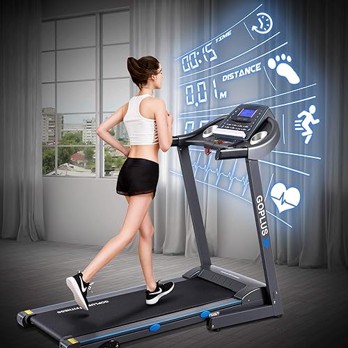 Goplus Folding Treadmill with Incline, Electric Treadmill