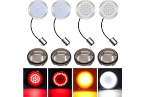 NWpangu 1157 Turn Signal Lights, 2''Bullet Front Rear Turn Signal LED Bulbs Smoke Lens Covers Kit,Compatible for Motorbike.