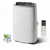 14000 BTU Portable Air Conditioner, 3-in-1 Mobile AC Unit with Fan &amp; Dehumidifier, Quiet Sleep Mode, Portable AC with Remote&amp;24H Timer, Include Window Vent Kit, Cooling for Up to 750 Sq.ft, Gray Top