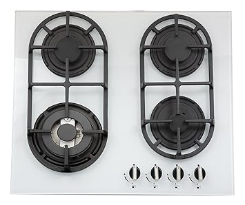 Baumatic Bgg64 W Built In Gas Hob Black White Hob Plate Built