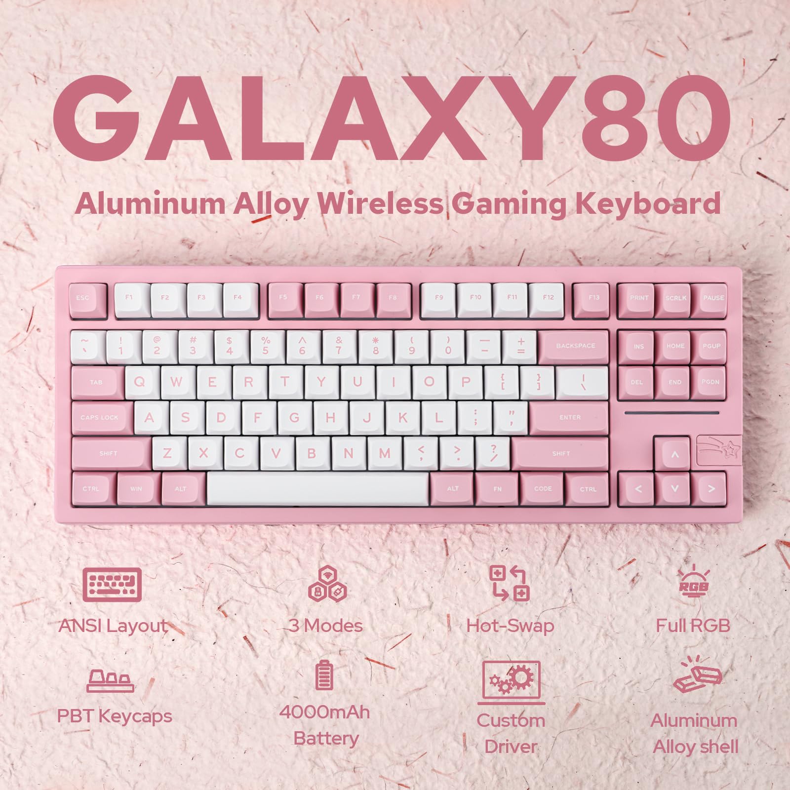 Mua x Feker Galaxy80 Gaming Keyboard, Aluminum Alloy Wireless ...