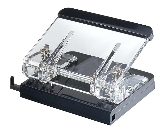 Wedo 601001 Acryl Locher Acryl Exklusiv (mit Anlegeschiene, glasklar/schwarz