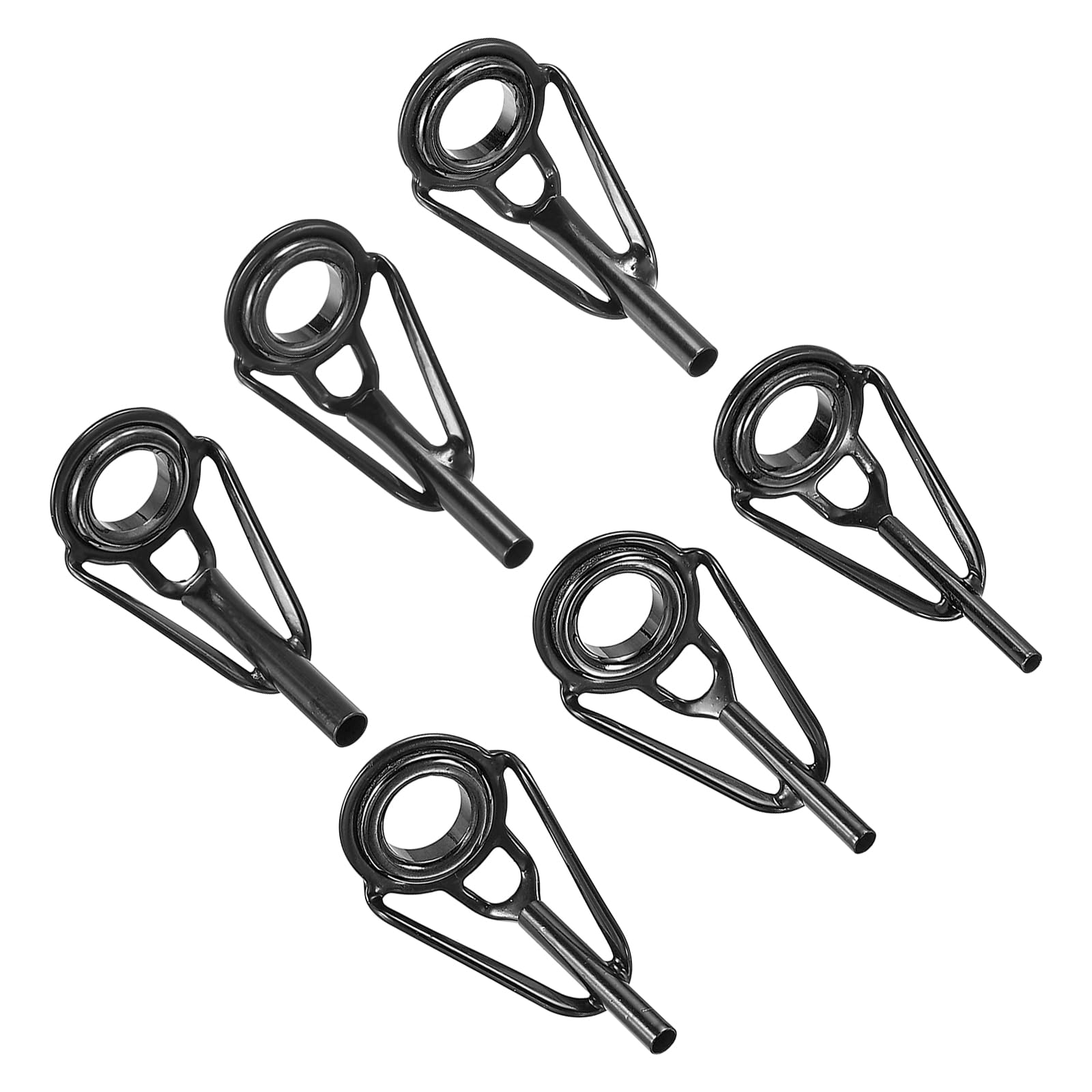 PATIKIL 1.2-2.2mm Fishing Rod Tip Repair Kit, 30pcs Stainless Steel Pole Ring Guide Replacement for Saltwater Freshwater Fishing, Black