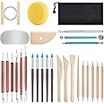 JRKOO Clay Tools Kit,28 PCS Pottery Tools,Polymer Clay Tools,Air Dry Clay Tools Set for Kids, Adults,Pottery Craft,Drawing,Dotting,Carving,Molding,Baking,Modeling,Shaping