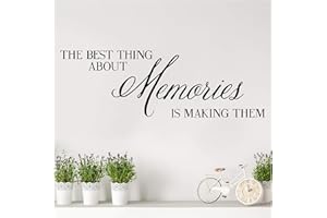 WALL SAYINGS VINYL LETTERING The Best Thing About Memories is Making Them Vinyl Lettering Wall Decal (Black, 10"H x 32"L)