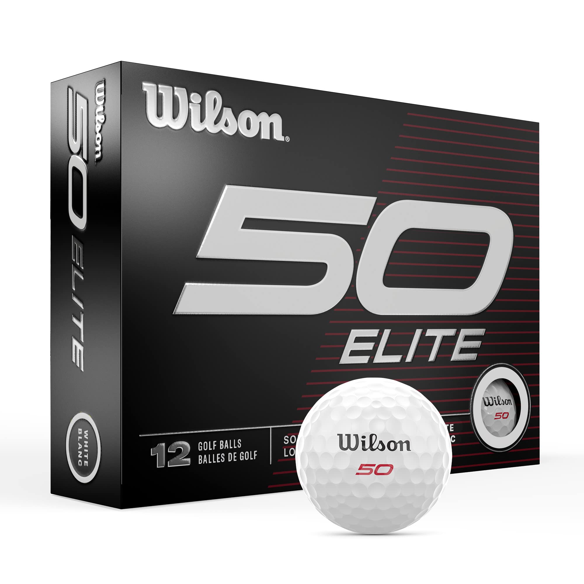 Wilson Fifty Elite Golf Balls - 12 Pack, White