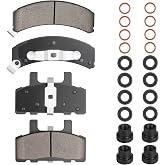 ILONPA Front Semi-Mettallic Disc Brake Pads Set for Chevy Express 1500 96-02, Blazer 92-94, C1500 88-99, C1500 Suburban 92-99, C2500 88-00, Astro 90-02, Cadillac Escalade 99-00, 4PCS(With Hardware)