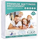 WINKAURA Twin XL Waterproof Mattress Protector Fits 6-9 Inch Deep, Zippered Mattress Encasement Cover with Breathable Premium