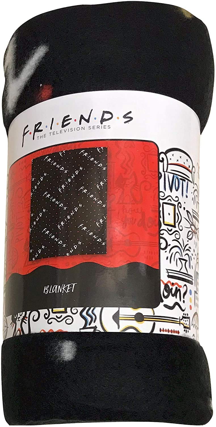 Friends Logo Black Polar Fleece Blanket