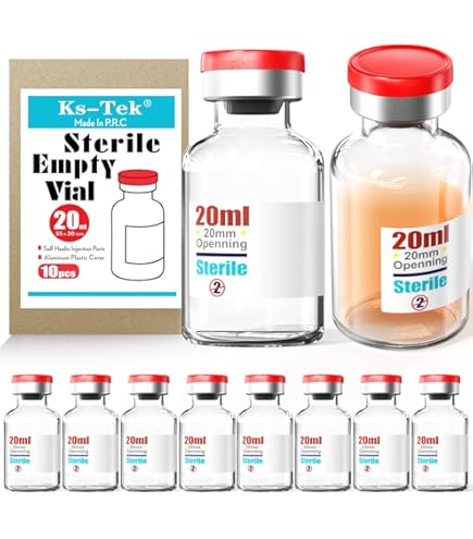 Ks Tek Sterile Bottles Ks-Tek 10-Pack Sterile 3ml Vials With Self-Healing Ports & Flip-Off Caps (Blue) Bac Water For Injection